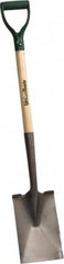 UnionTools - 12" High x 7-1/4" Wide Square Steel Spade - 28" Long Wood D-Grip Handle, Turned - Benchmark Tooling