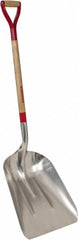 Razor-Back - 19-3/4" High x 15-1/4" Wide Square Aluminum Shovel - 36" Long Wood D-Grip Handle - Benchmark Tooling