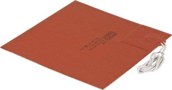 Made in USA - 6" Long x 6" Wide, Square, Silicon Rubber, Standard Heat Blanket - 120 Volt, Adhesive Back, Use with Metal Containers - Benchmark Tooling