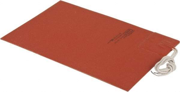 Value Collection - 9" Long x 6" Wide, Rectangular, Silicon Rubber, Standard Heat Blanket - 120 Volt, Adhesive Back, Use with Metal Containers - Benchmark Tooling