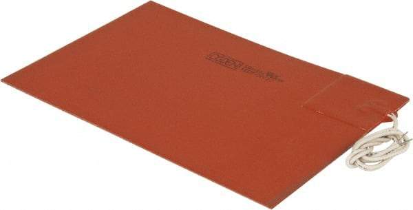 Value Collection - 9" Long x 6" Wide, Rectangular, Silicon Rubber, Standard Heat Blanket - 120 Volt, Plain Back, Use with Metal Containers - Benchmark Tooling