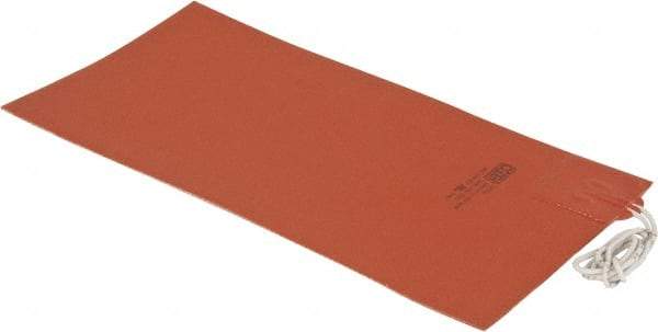 Value Collection - 12" Long x 6" Wide, Rectangular, Silicon Rubber, Standard Heat Blanket - 120 Volt, Plain Back, Use with Metal Containers - Benchmark Tooling