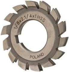 Value Collection - 1/16" Radius, 1/8" Circle Diam, 2-1/4" Cutter Diam, Arbor Connection, Concave Radius Cutter - High Speed Steel, Uncoated, 14 Teeth - Benchmark Tooling