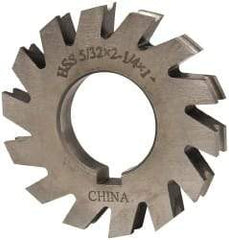 Value Collection - 5/64" Radius, 5/32" Circle Diam, 2-1/4" Cutter Diam, 0.1563" Cutting Width, Arbor Connection, Concave Radius Cutter - High Speed Steel, Oxide Finish, Form Relieved, 10 Teeth - Benchmark Tooling