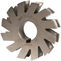 Value Collection - 7/32" Radius, 7/16" Circle Diam, 3" Cutter Diam, 7/16" Cutting Width, Arbor Connection, Concave Radius Cutter - High Speed Steel, Oxide Finish, Form Relieved, 10 Teeth - Benchmark Tooling