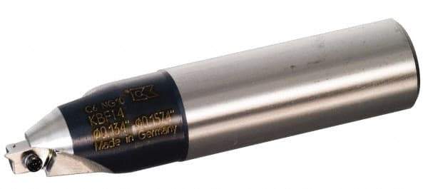 Kennametal - 1/8 to 5/32" Diam, Straight Shank, 3/4" Body Shank Diam, 45° Combo Chamfer and Countersink Drill - 4mm Drill Shank Diam, 3.41020R901 Insert, 3.34" OAL - Benchmark Tooling