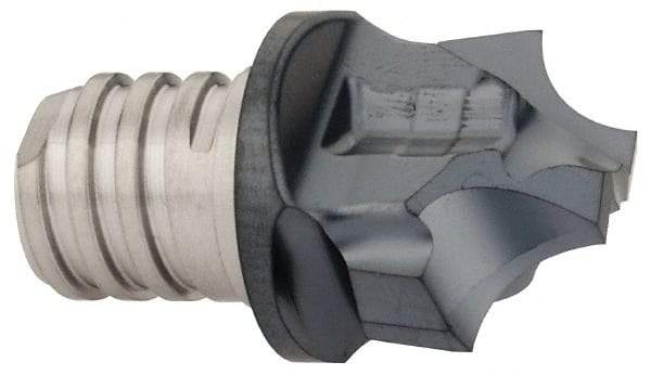 Iscar - MM HR Grade IC908 Carbide Concave Radius Milling Tip Insert - TiAlN Finish, 2 Flutes, 8mm Cutting Diam, 7mm Depth of Cut, 17.4mm Extension, 0.236" Cnr Rad - Benchmark Tooling