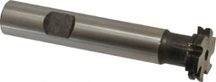 Made in USA - 1/32" Radius, 1/16" Circle Diam, 3/4" Diam x 0.165" Wide Cut, High Speed Steel Concave Radius Cutter - 3" OAL, 1/2" Shank Diam, Shank Connection, Uncoated, Form Relieved, 6 Teeth, Weldon Flat - Benchmark Tooling