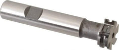 Made in USA - 1/16" Radius, 1/8" Circle Diam, 3/4" Diam x 0.26" Wide Cut, High Speed Steel Concave Radius Cutter - 3" OAL, 1/2" Shank Diam, Shank Connection, Uncoated, Form Relieved, 6 Teeth, Weldon Flat - Benchmark Tooling