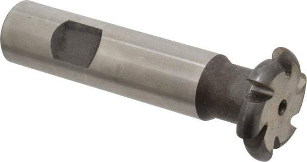 Made in USA - 1/8" Radius, 1/4" Circle Diam, 1-1/4" Cutter Diam, Shank Connection, Convex Radius Cutter - 3/4" Shank Diam, 3-1/2" OAL, High Speed Steel, Uncoated, Form Relieved, 6 Teeth, Weldon Flat - Benchmark Tooling