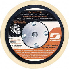 Dynabrade - 5" Diam Disc Backing Nonvacuum Replacement Pad - Soft Density, 13,000 RPM - Benchmark Tooling