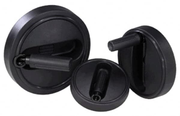KIPP - 3.9" Diam, Thermoplastic Handwheel with Handle - 1.1" Hub Diam - Benchmark Tooling
