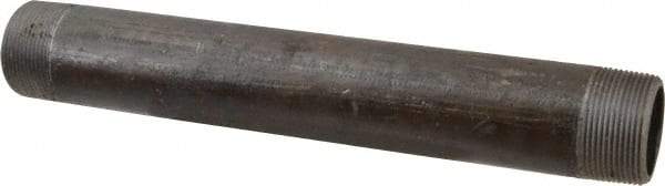 Made in USA - Schedule 80, 1-1/2" Diam x 12" Long Black Pipe Nipple - Threaded - Benchmark Tooling