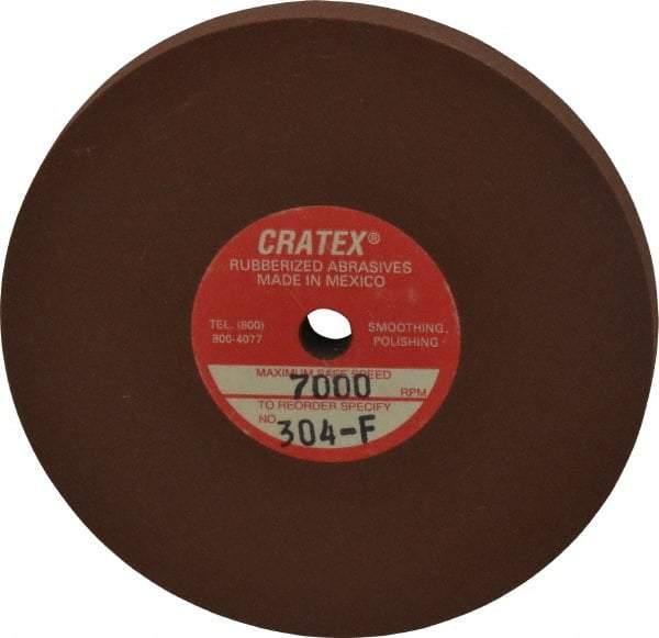 Cratex - 3" Diam x 1/4" Hole x 1/4" Thick, Surface Grinding Wheel - Silicon Carbide, Fine Grade, 7,000 Max RPM, Rubber Bond, No Recess - Benchmark Tooling