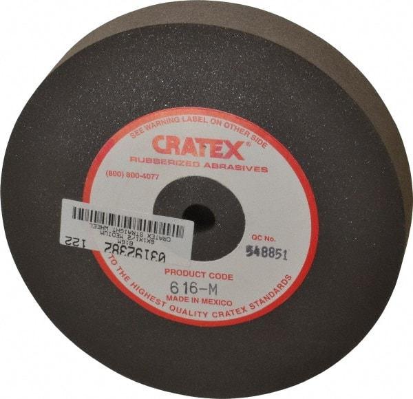 Cratex - 6" Diam x 1/2" Hole x 1" Thick, Surface Grinding Wheel - Silicon Carbide, Medium Grade, 3,600 Max RPM, Rubber Bond, No Recess - Benchmark Tooling