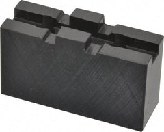 Bison - 5" Chuck Capacity, Tongue & Groove Attachment, Square Soft Lathe Chuck Jaw - 1 Jaw, Steel, 1-1/4" Btw Mount Hole Ctrs, 2-1/2" Long x 7/8" Wide x 1.52" High, 5/16" Groove - Benchmark Tooling