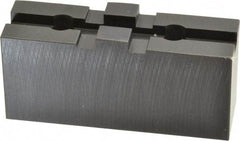 Bison - 8" Chuck Capacity, Tongue & Groove Attachment, Square Soft Lathe Chuck Jaw - 1 Jaw, Steel, 1-3/4" Btw Mount Hole Ctrs, 3-1/2" Long x 1-1/16" Wide x 1.713" High, 5/16" Groove - Benchmark Tooling