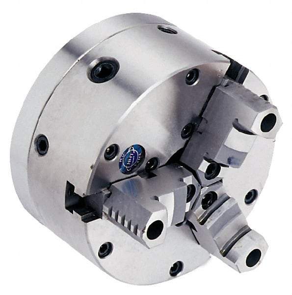 Vectrax - 3 Jaws, 6" Diam, Self Centering Manual Lathe Chuck - Includes Back Plate - Benchmark Tooling