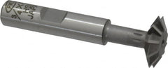 Interstate - 3/4° 3/4" Cut Diam, 3/16" Cut Width, 3/8" Shank, High Speed Steel Double-Angle Cutter - Benchmark Tooling