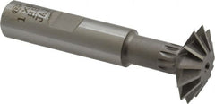 Interstate - 1° 1" Cut Diam, 5/16" Cut Width, 1/2" Shank, High Speed Steel Double-Angle Cutter - Benchmark Tooling