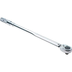 Proto - 3/4" Drive Micrometer Type Ratchet Head Torque Wrench - 142 N/m to 428 N/m Torque, 32-23/32" OAL, 1.7 N/m Graduation, Ratchet Head - Benchmark Tooling