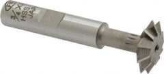 Interstate - 3/4° 3/4" Cut Diam, 3/16" Cut Width, 3/8" Shank, Cobalt Double-Angle Cutter - Benchmark Tooling