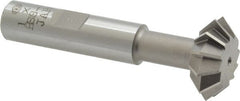 Interstate - 1° 1" Cut Diam, 3/8" Cut Width, 1/2" Shank, Cobalt Double-Angle Cutter - Benchmark Tooling