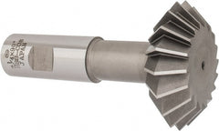 Interstate - 2-1/4° 2-1/4" Cut Diam, 3/4" Cut Width, 7/8" Shank, Cobalt Double-Angle Cutter - Benchmark Tooling