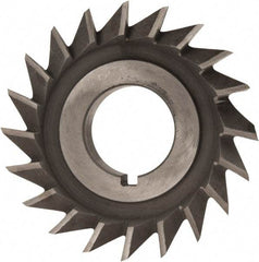 Value Collection - 2-1/2" Diam x 1/2" Width of Cut, 45° Included Angle, Arbor Connection, High Speed Steel Single Angle Cutter - Right Hand Cut, Oxide Finish - Benchmark Tooling