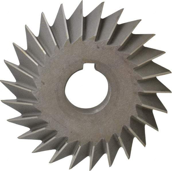 Value Collection - 4" Diam x 3/4" Width of Cut, 45° Included Angle, Arbor Connection, High Speed Steel Single Angle Cutter - Right Hand Cut, Oxide Finish - Benchmark Tooling