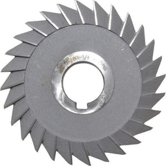 Interstate - 5" Diam x 3/4" Width of Cut, 45° Included Angle, Arbor Connection, High Speed Steel Single Angle Cutter - Right Hand Cut, Oxide Finish - Benchmark Tooling