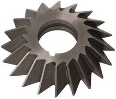 Value Collection - 5" Diam x 1" Width of Cut, 60° Included Angle, Arbor Connection, High Speed Steel Single Angle Cutter - Left Hand Cut, Uncoated - Benchmark Tooling