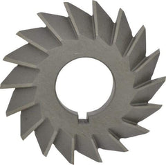 Value Collection - 2-1/2" Diam x 1/2" Width of Cut, 45° Included Angle, Arbor Connection, High Speed Steel Single Angle Cutter - Left Hand Cut, Oxide Finish - Benchmark Tooling