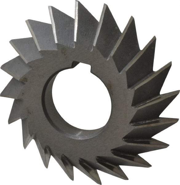 Value Collection - 2-3/4" Diam x 1/2" Width of Cut, 45° Included Angle, Arbor Connection, High Speed Steel Single Angle Cutter - Left Hand Cut, Oxide Finish - Benchmark Tooling