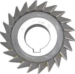 Value Collection - 3" Diam x 5/8" Width of Cut, 45° Included Angle, Arbor Connection, High Speed Steel Single Angle Cutter - Left Hand Cut, Oxide Finish - Benchmark Tooling