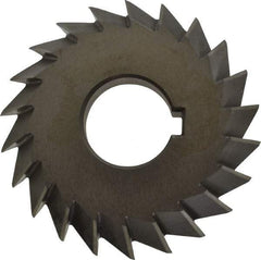 Value Collection - 3" Diam x 5/8" Width of Cut, 60° Included Angle, Arbor Connection, High Speed Steel Single Angle Cutter - Left Hand Cut, Uncoated - Benchmark Tooling