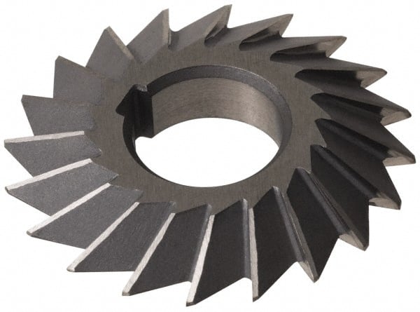 Made in USA - 6° 6" Cut Diam, 1-1/4" Cut Width, 1-1/4" Arbor, High Speed Steel Double-Angle Cutter - Benchmark Tooling