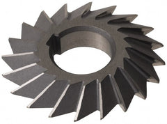 Made in USA - 4° 4" Cut Diam, 3/4" Cut Width, 1-1/4" Arbor, High Speed Steel Double-Angle Cutter - Benchmark Tooling