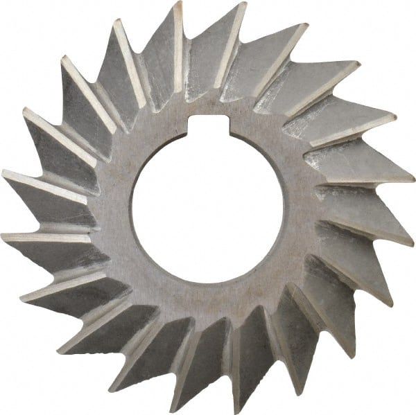 Value Collection - 2-3/4° 2-3/4" Cut Diam, 1/2" Cut Width, 1" Arbor, High Speed Steel Double-Angle Cutter - Benchmark Tooling