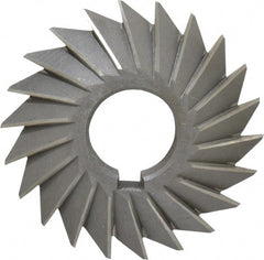 Value Collection - 3° 3" Cut Diam, 5/8" Cut Width, 1" Arbor, High Speed Steel Double-Angle Cutter - Benchmark Tooling