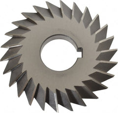 Value Collection - 4° 4" Cut Diam, 1/2" Cut Width, 1-1/4" Arbor, High Speed Steel Double-Angle Cutter - Benchmark Tooling