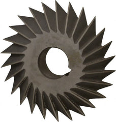 Value Collection - 4° 4" Cut Diam, 3/4" Cut Width, 1" Arbor, High Speed Steel Double-Angle Cutter - Benchmark Tooling