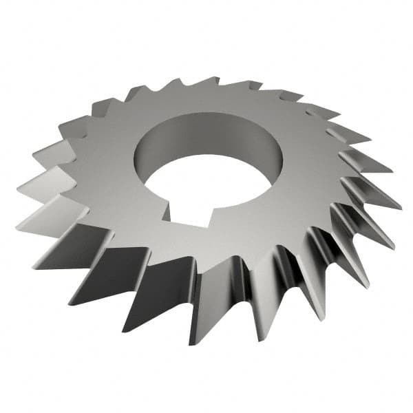 Value Collection - 2-3/4° 2-3/4" Cut Diam, 1/2" Cut Width, 1" Arbor, High Speed Steel Double-Angle Cutter - Benchmark Tooling