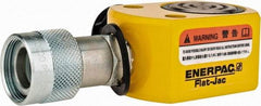 Enerpac - 10 Ton, 0.44" Stroke, 0.98 Cu In Oil Capacity, Portable Hydraulic Flat Body Cylinder - 2.24 Sq In Effective Area, 1.69" Lowered Ht., 2.13" Max Ht., 1.69" Cyl Bore Diam, 1.5" Plunger Rod Diam, 10,000 Max psi - Benchmark Tooling