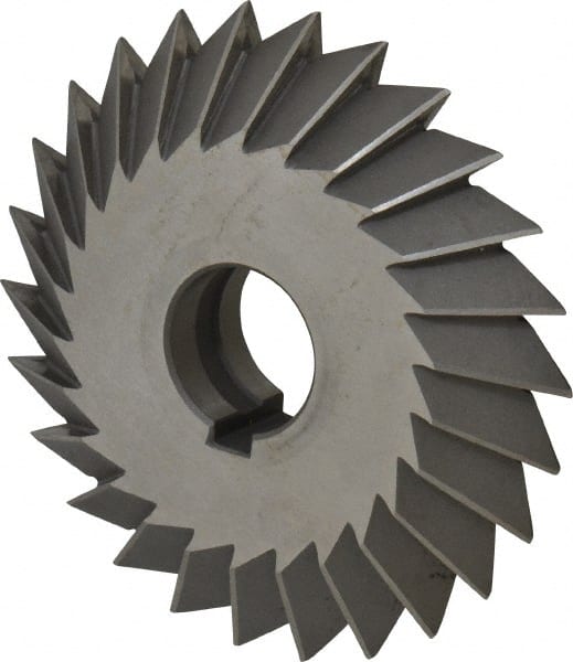 Value Collection - 5° 5" Cut Diam, 1" Cut Width, 1-1/4" Arbor, High Speed Steel Double-Angle Cutter - Benchmark Tooling