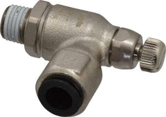 Legris - 3/8" Tube OD x 1/4" NPT Metal Flow Control Regulator - 0 to 145 psi & Treated Brass Material - Benchmark Tooling