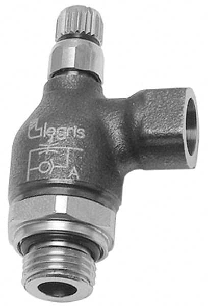 Legris - 1/2" BSPP Mini Swivel Flow Control Regulator - 0 to 145 psi, Treated Brass Material & Buna Nitrile O-Ring - Benchmark Tooling