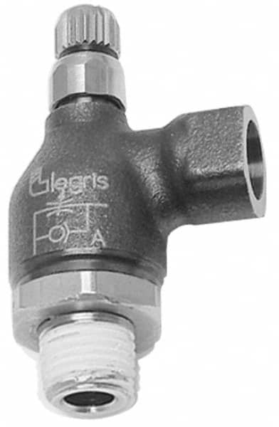 Legris - 3/8" NPT Mini Swivel Flow Control Regulator - 0 to 145 psi, Treated Brass Material & Viton O-Ring - Benchmark Tooling