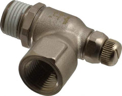 Legris - 1/2" NPT Mini Swivel Flow Control Regulator - 0 to 145 psi, Treated Brass Material & Viton O-Ring - Benchmark Tooling