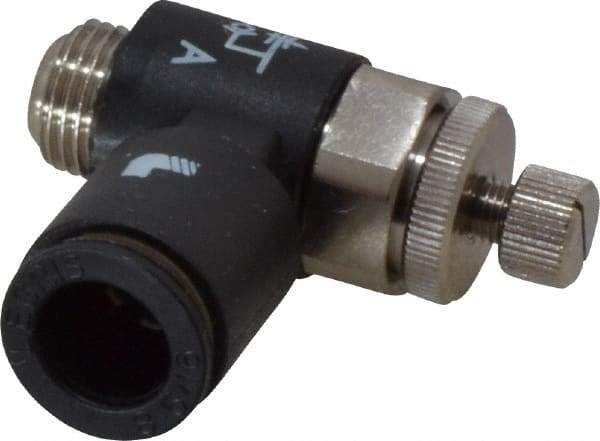 Legris - 8mm Tube OD x 1/8" BSPP Miniature Flow Control Regulator - 0 to 145 psi & Nylon Material - Benchmark Tooling